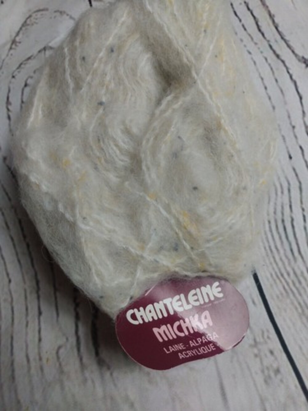 Vintage CHANTELEINE Michka Naturel white wool alpaca acrylic 50g 88yds
